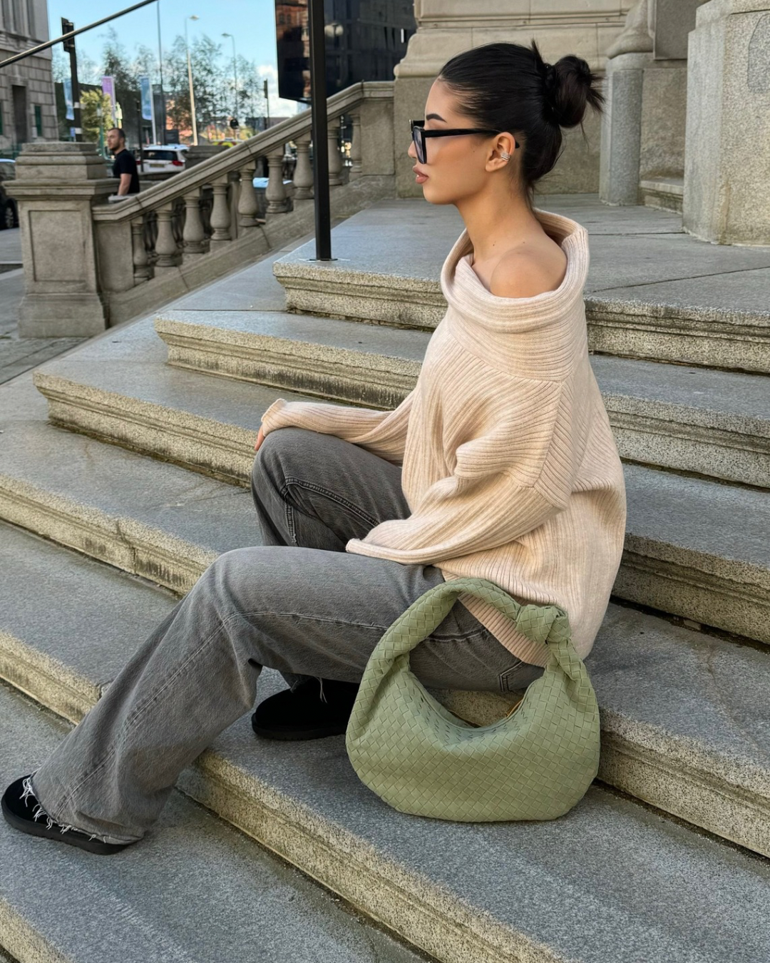 Elara Suede Bag I Sage Green
