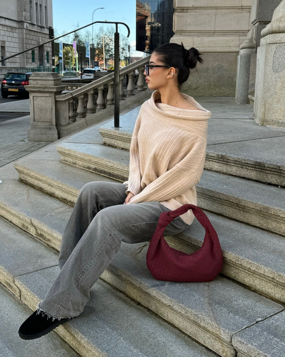Elara Suede Bag I Burgundy
