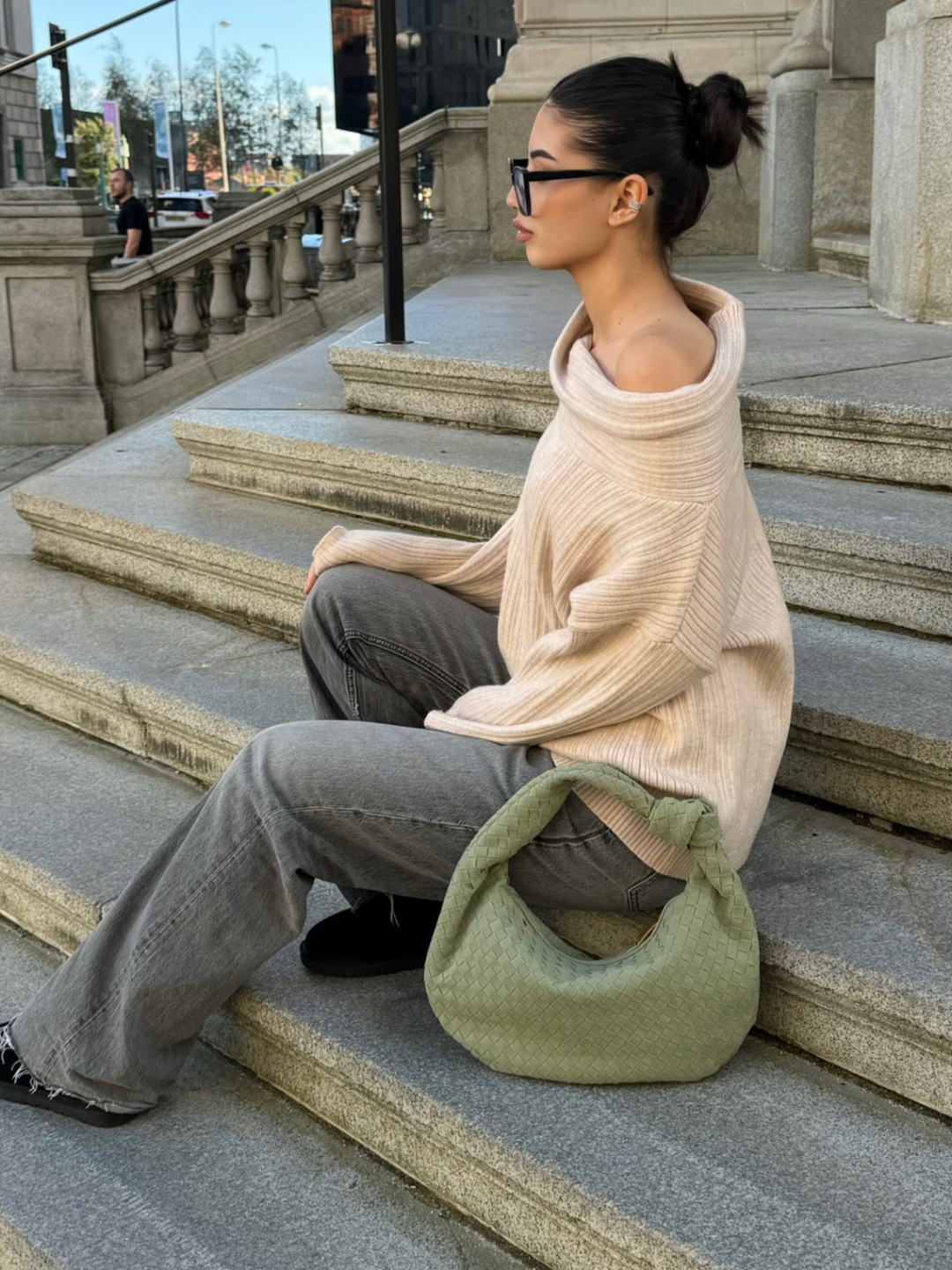 Elara™ Suede Bag I Sage Green