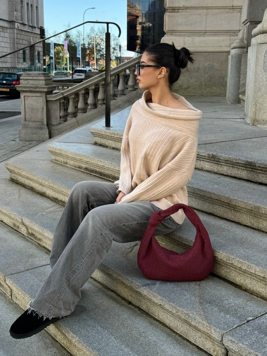 Elara™ Suede Bag I Burgundy