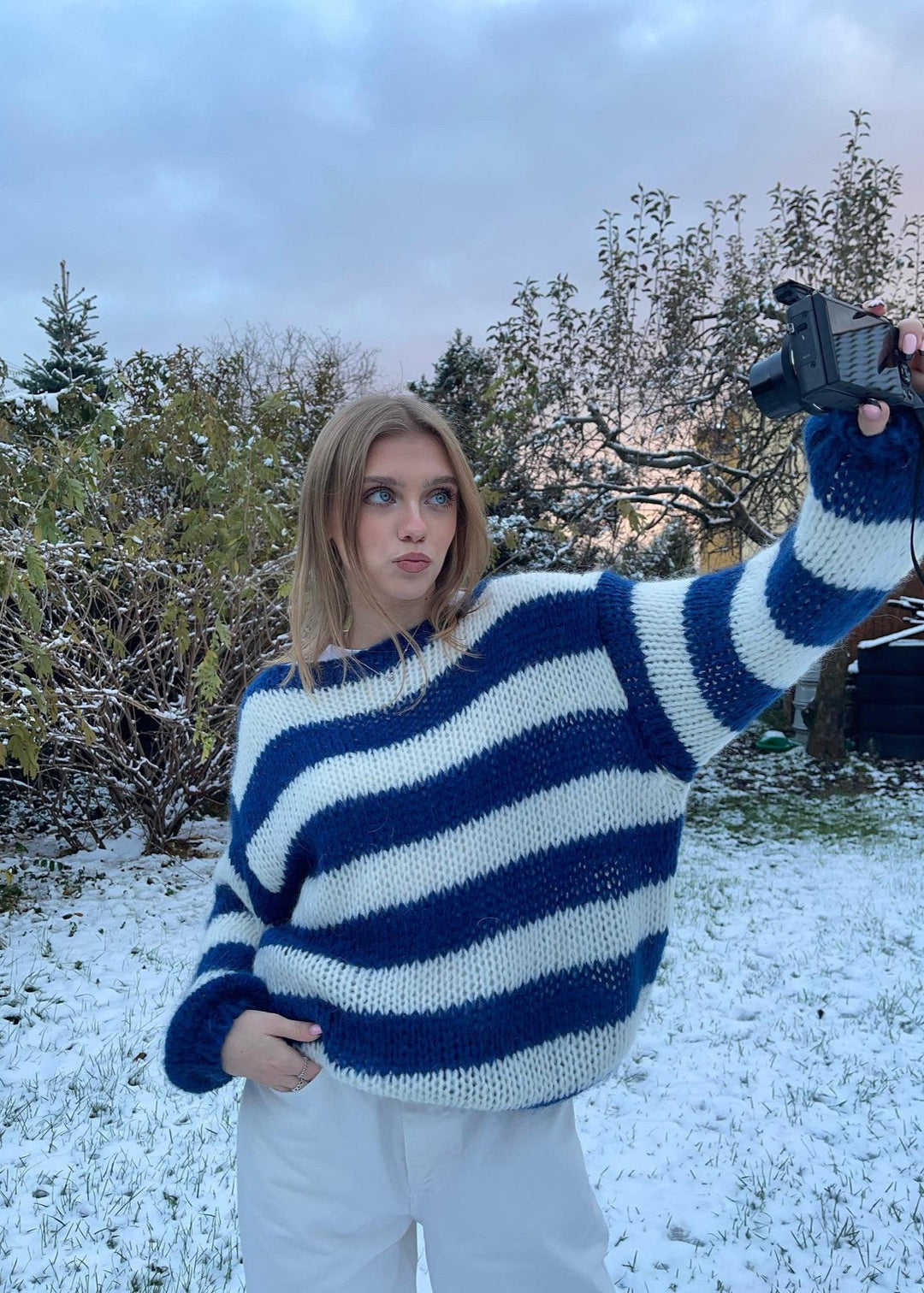 Anna Navy Knit Sweater