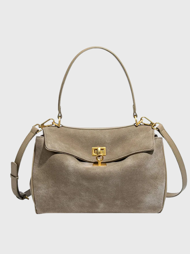 Amara Belle™ Suede Bag I Beige