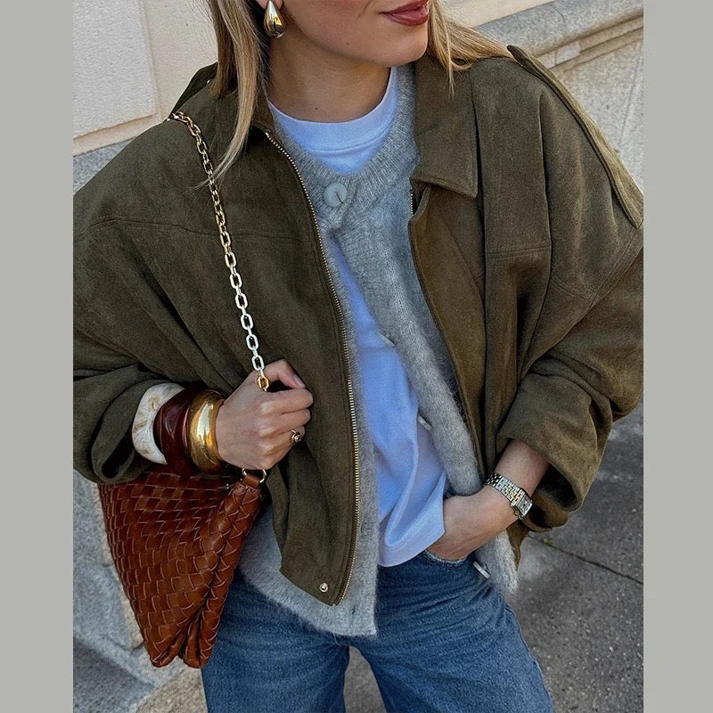 The Marlowe™ Suede Bomber Jacket I Bordeaux