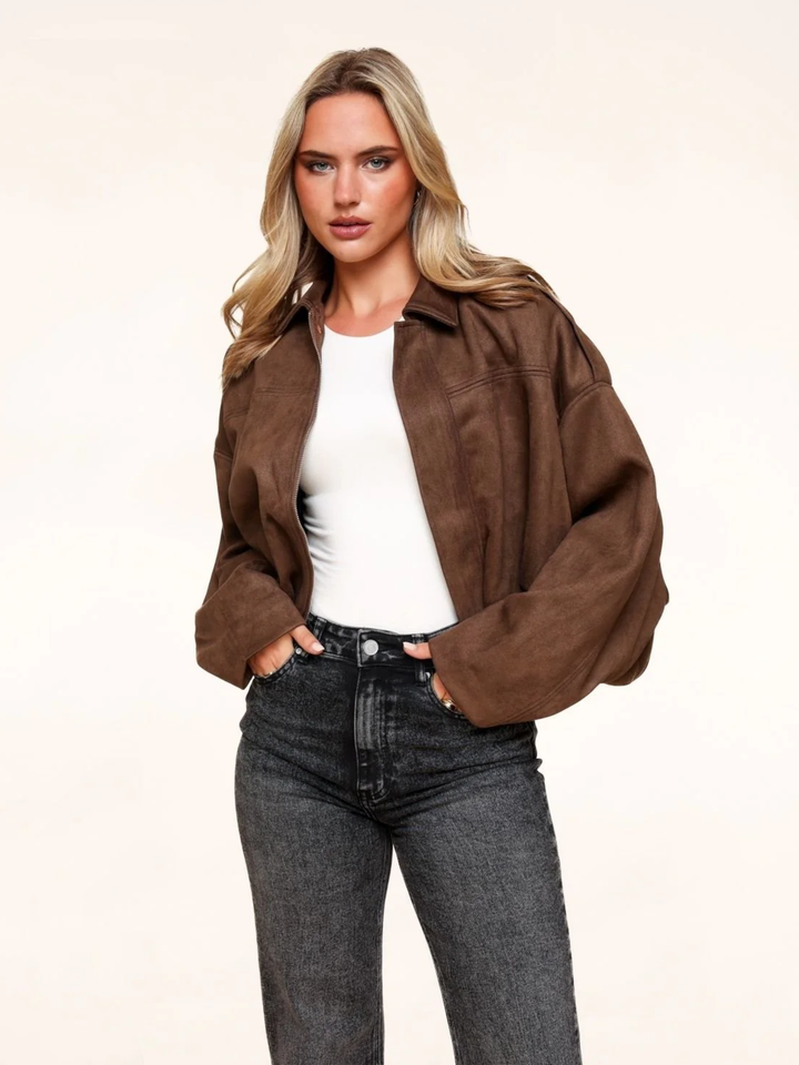 The Marlowe™ Suede Jacket I Dark Brown