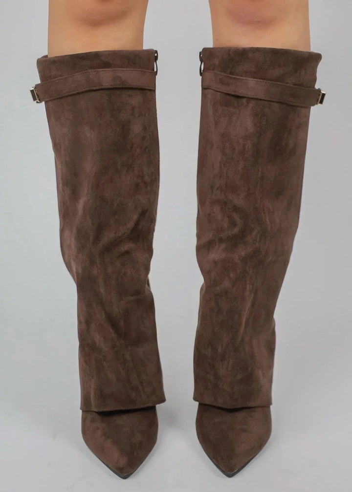 Celeste Suede Knee-High Boots I Brown