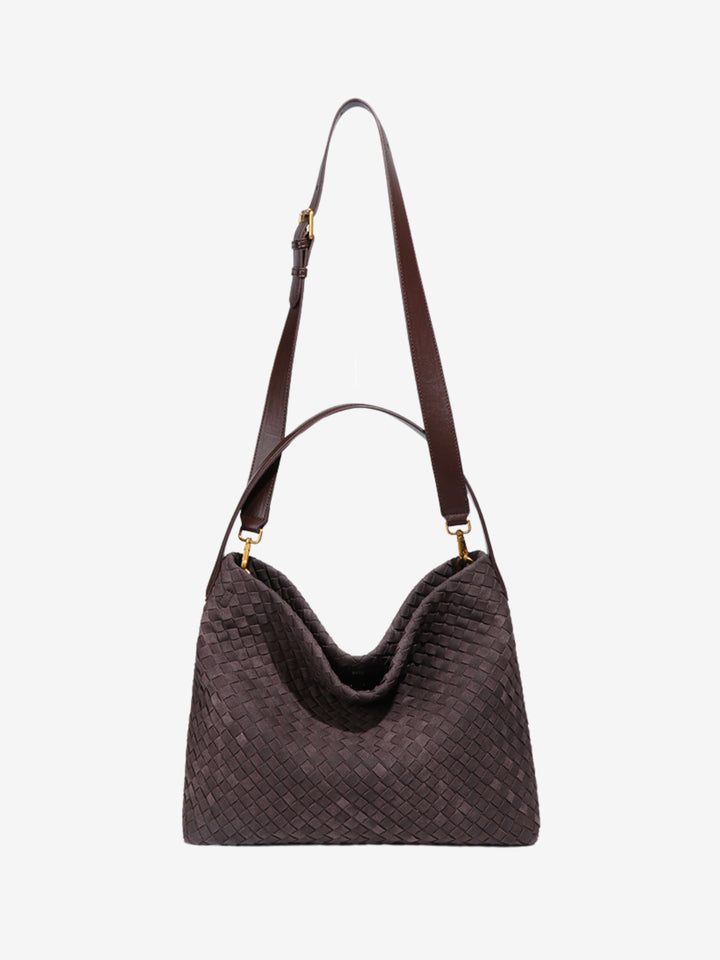 Floria™ Suede Tote Bag I Chocolate