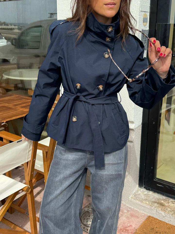 The Aurelia™ Trench Coat - Navy Blue
