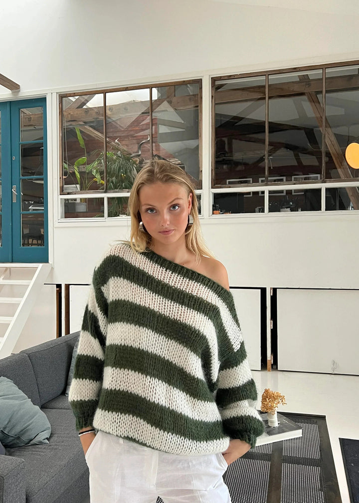 Anna Khaki Knit Sweater