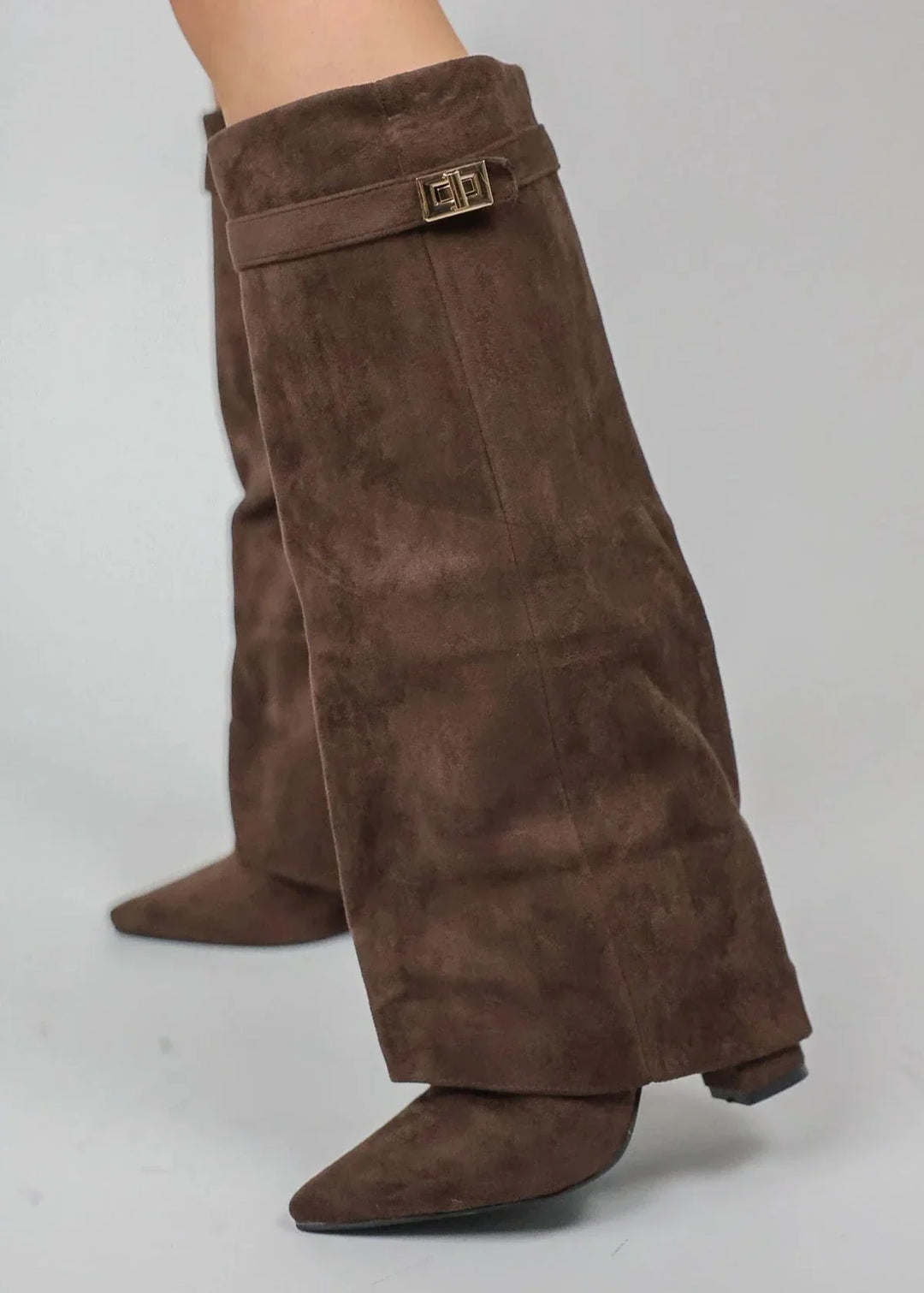 Celeste Suede Knee-High Boots I Brown