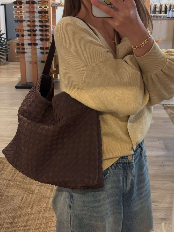 Floria™ Suede Tote Bag I Chocolate