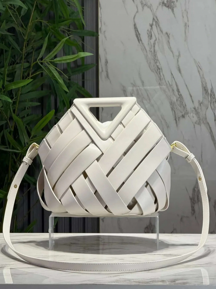 Aria™ Woven Leather Bag I Brown