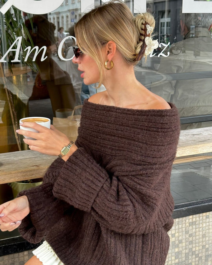 Aria Knit Sweater I Brown