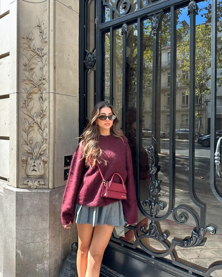 Aria Knit Sweater I Burgundy