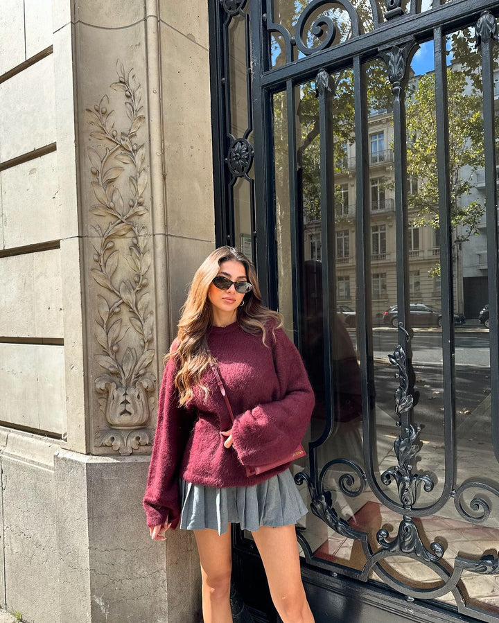 Aria Knit Sweater I Burgundy