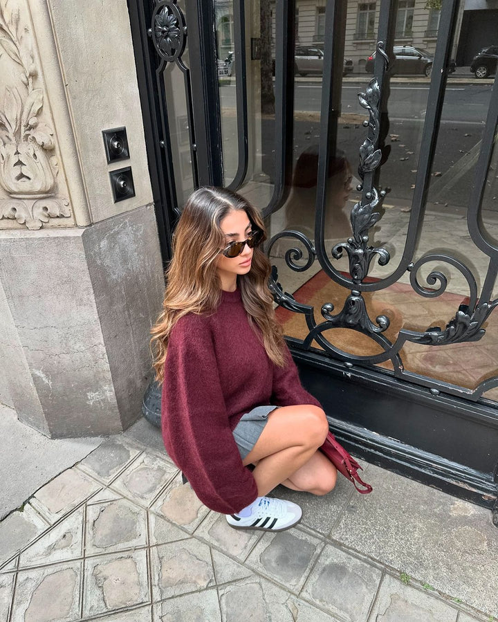 Aria Knit Sweater I Burgundy