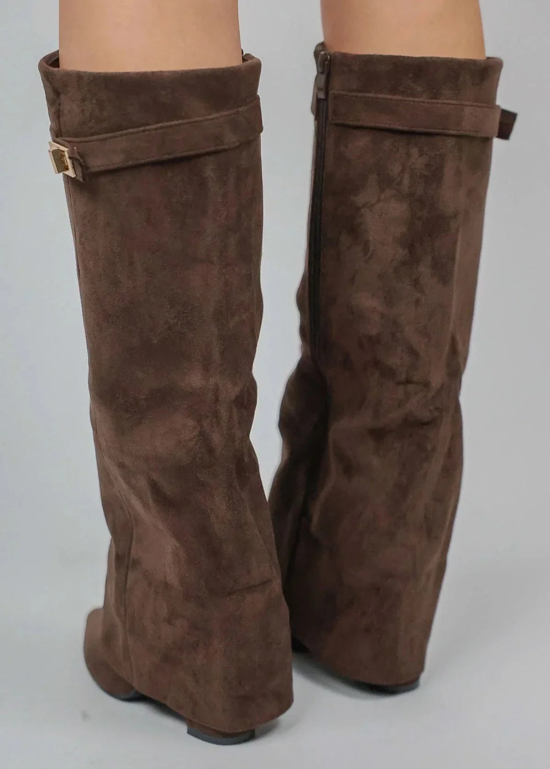 Celeste Suede Knee-High Boots I Brown