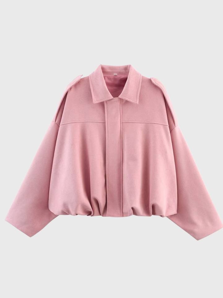 The Marlowe™ Suede Bomber Jacket I Pink