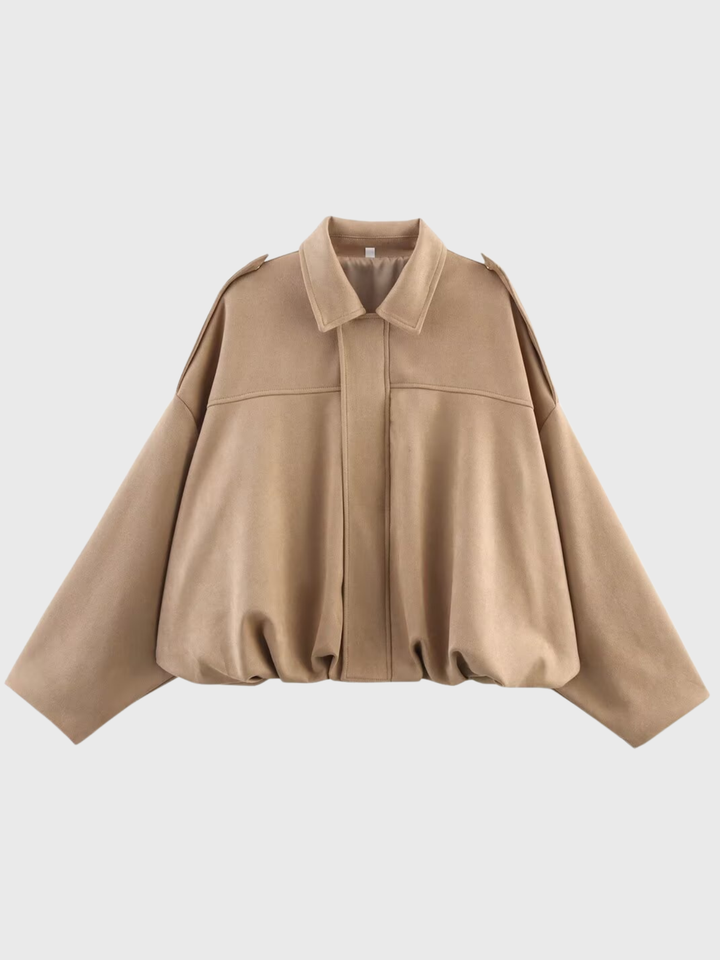The Marlowe™ Suede Bomber Jacket I Beige