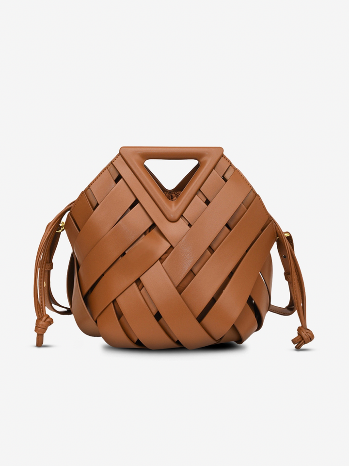 Aria™ Woven Leather Bag I Brown