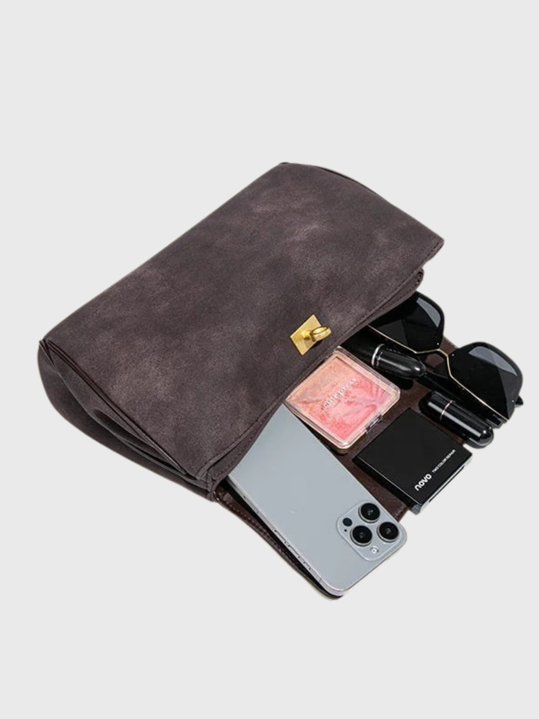 Amara Belle™ Suede Bag I Beige