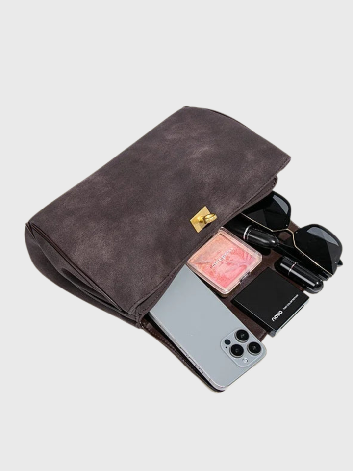 Amara Belle™ Suede Bag I Beige