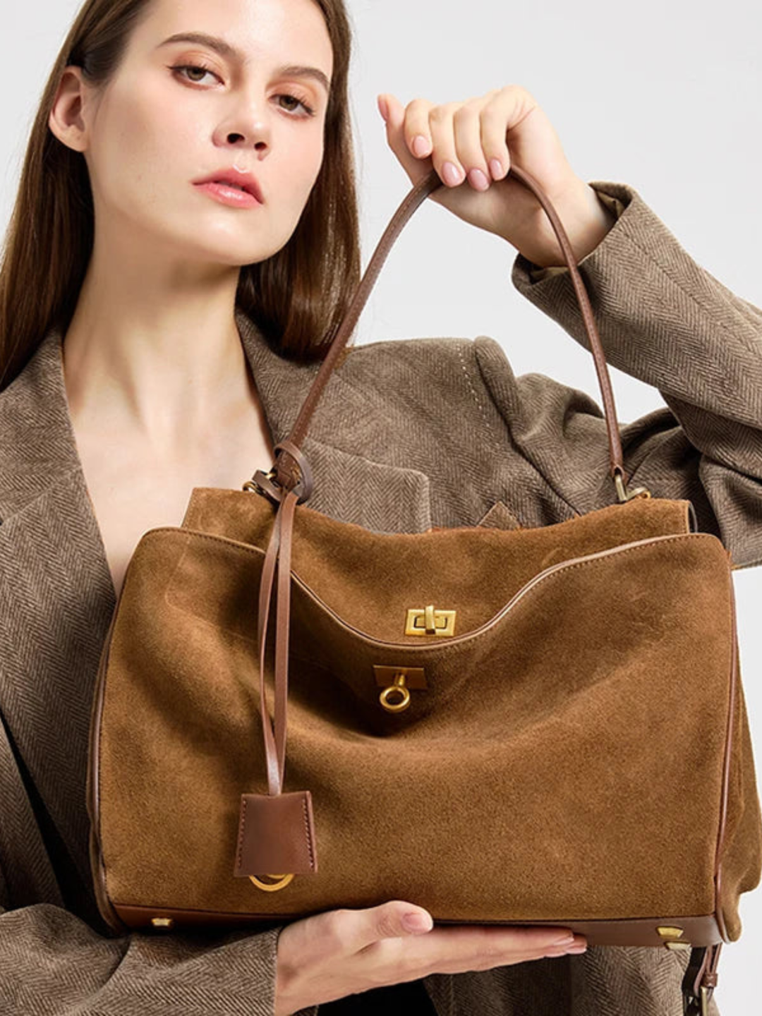 Amara Belle™ Suede Bag I Brown