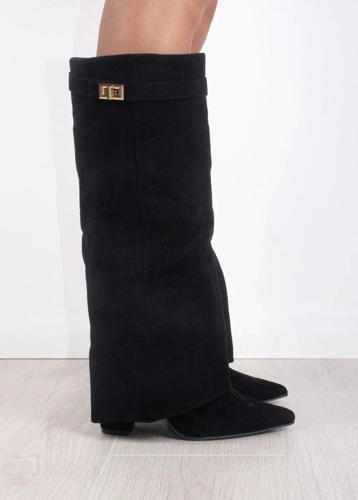 Celeste Suede Knee-High Boots™ I Black