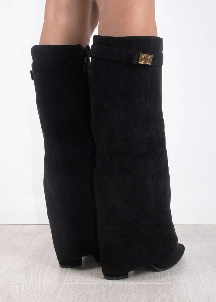 Celeste Suede Knee-High Boots™ I Black