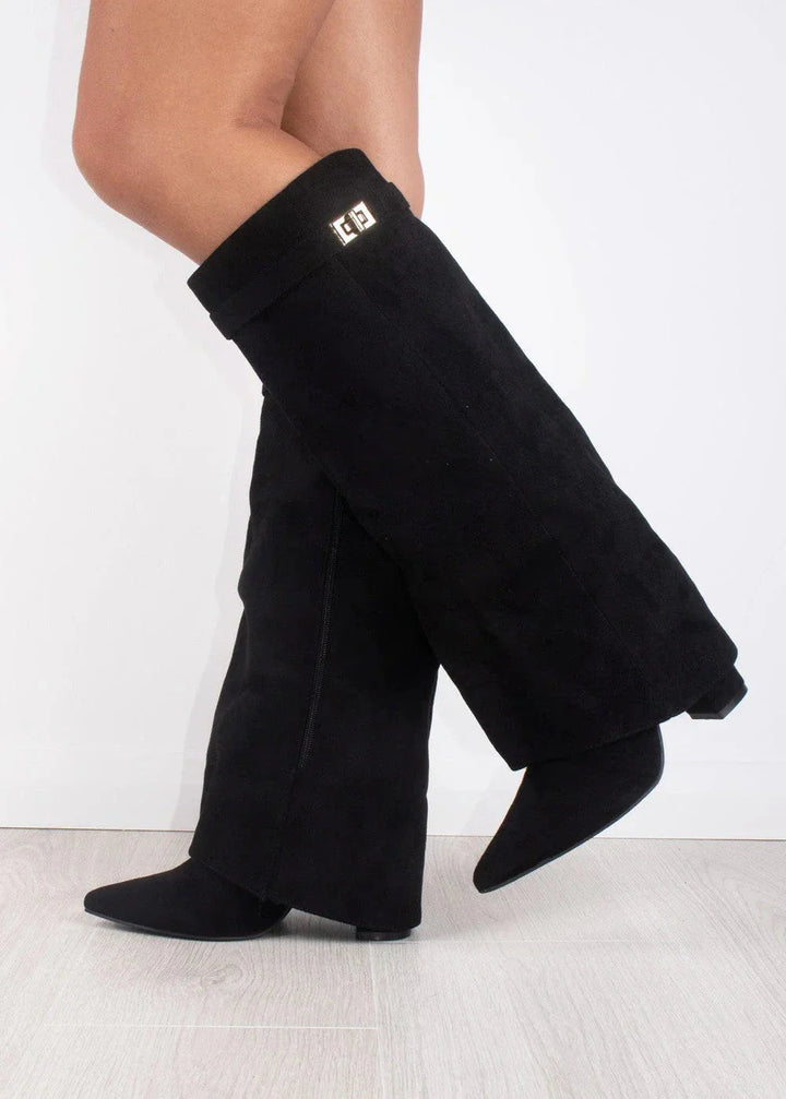 Celeste Suede Knee-High Boots™ I Black