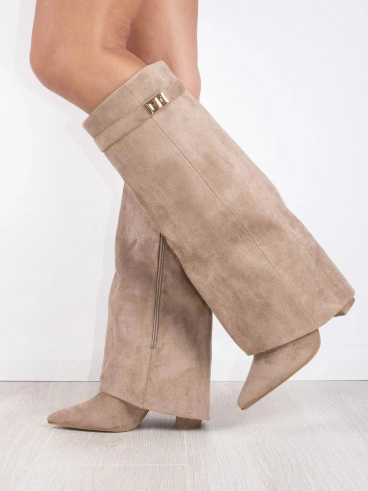 Celeste™ Suede Knee-High Boots I Beige