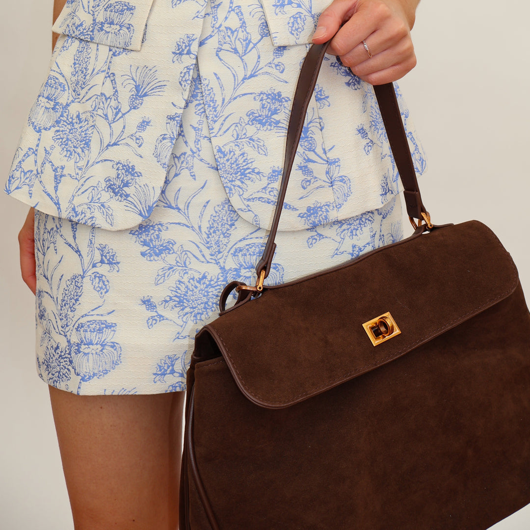 Amara™ Suede Bag I Mocha