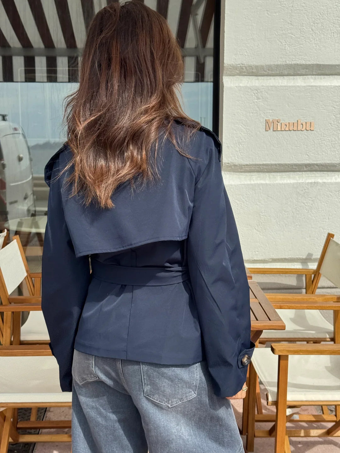 The Aurelia™ Trench Coat - Navy Blue