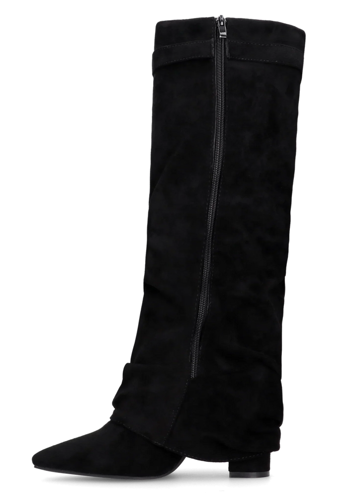 Celeste™ Slouchy Suede knee high boots - Black