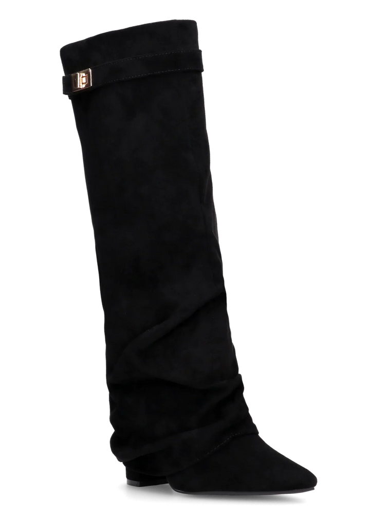 Celeste™ Slouchy Suede knee high boots - Black