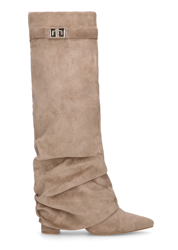 Celeste™ Slouchy Suede knee high boots - Beige