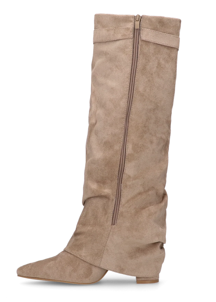 Celeste™ Slouchy Suede knee high boots - Beige