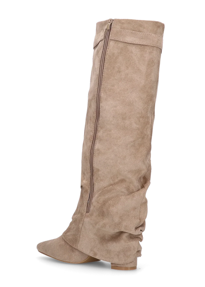 Celeste™ Slouchy Suede knee high boots - Beige