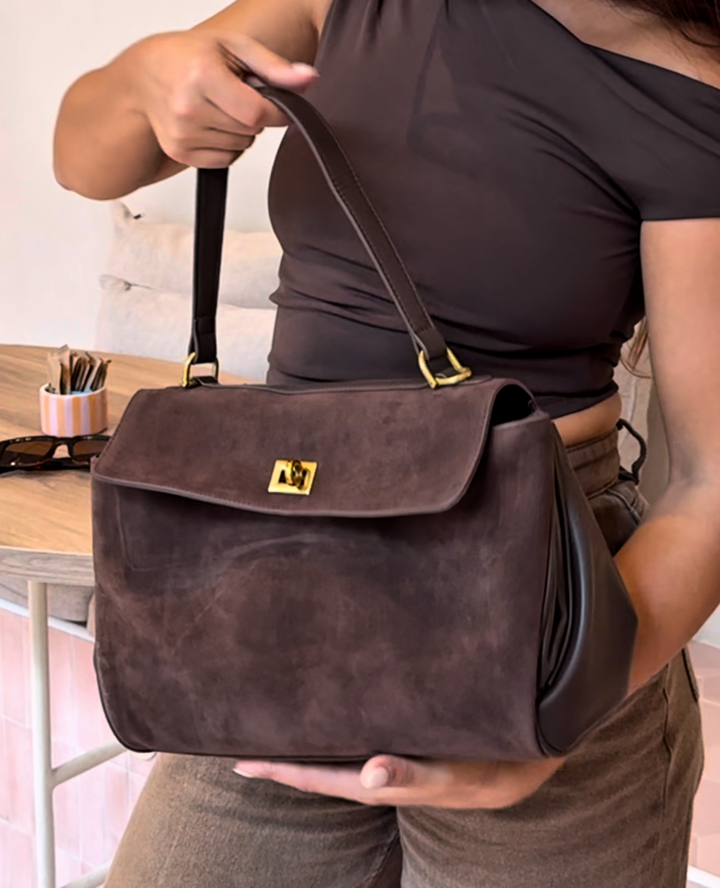 Amara Belle™ Suede Bag I Choco