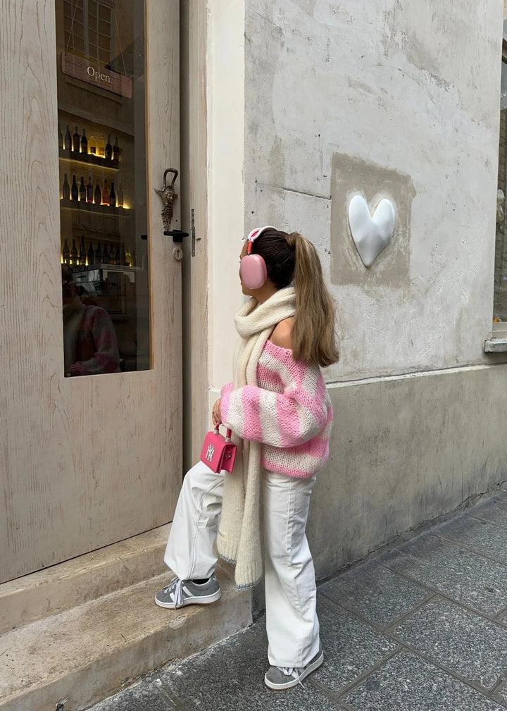 Anna Pink Knit Sweater