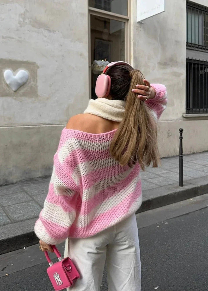 Anna Pink Knit Sweater