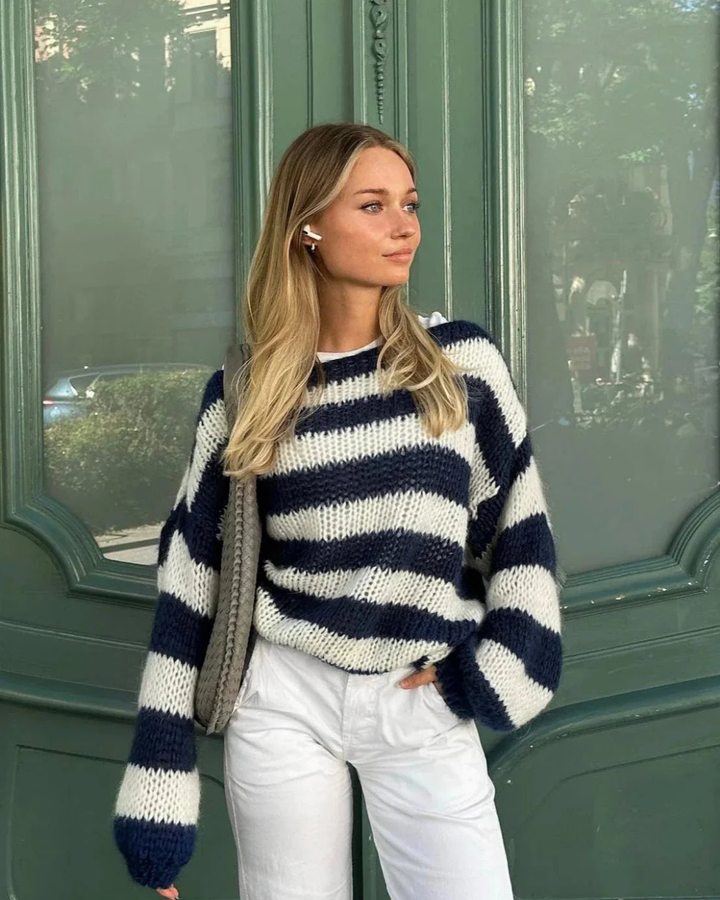 Anna Navy Knit Sweater