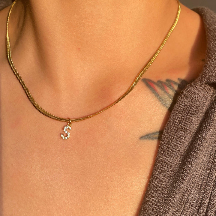 Chevron Letter Pendant Necklace