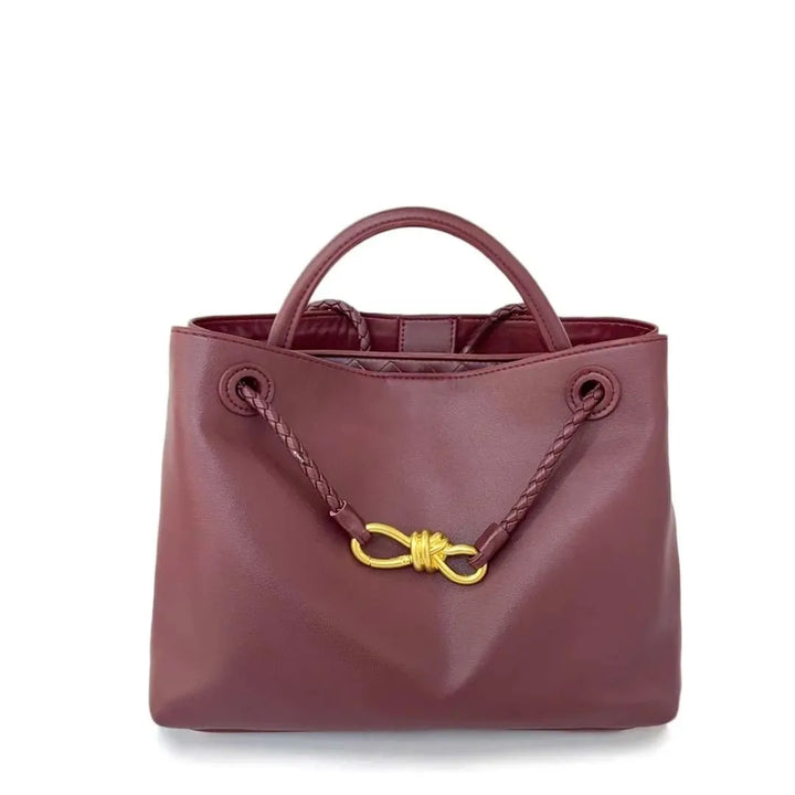 2024 Autumn/Winter New Large Capacity Women's Crossbody Bag Flat Surface Genuine Leather Shoulder Bag Metal Buckle Handbag