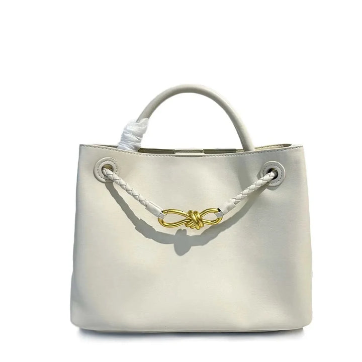 2024 Autumn/Winter New Large Capacity Women's Crossbody Bag Flat Surface Genuine Leather Shoulder Bag Metal Buckle Handbag