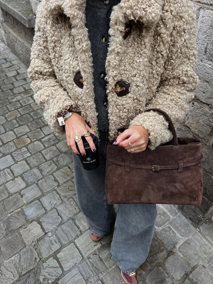 Oria™ Suede Bag I Dark Brown