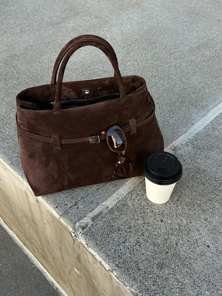 Oria™ Suede Bag I Dark Brown