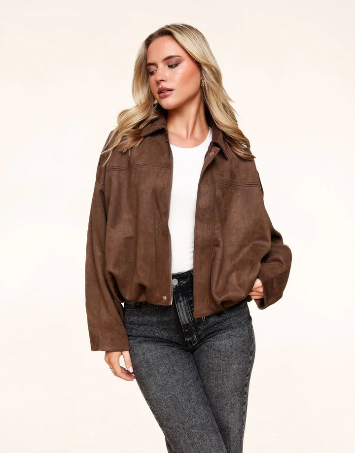 The Marlowe™ Suede Jacket I Dark Brown