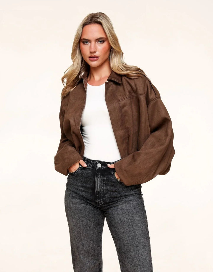 The Marlowe™ Suede Jacket I Dark Brown