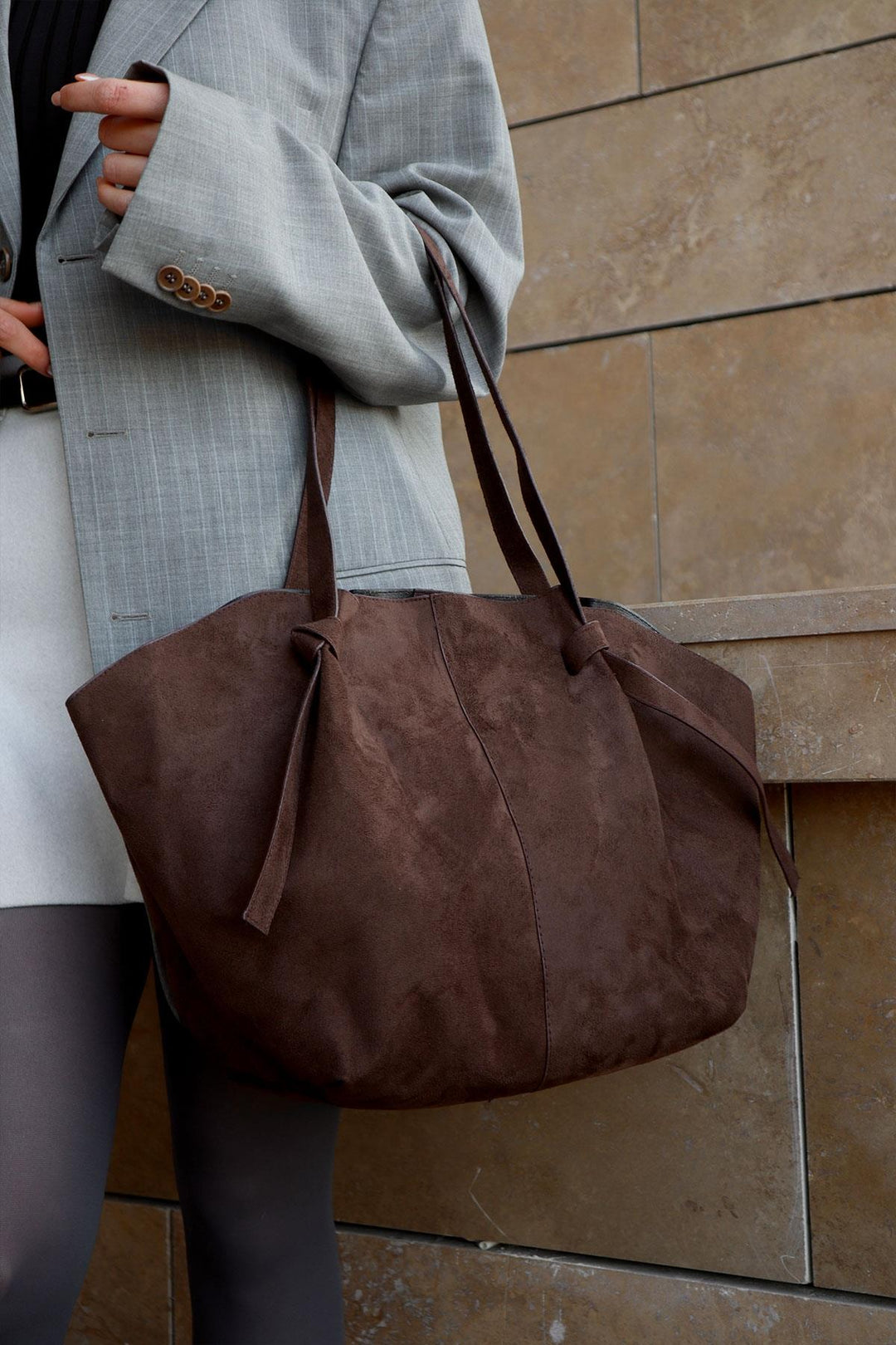 Luna Woven Suede Bag