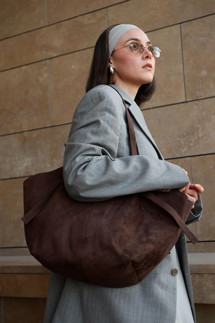 Luna Woven Suede Bag